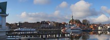 Kappeln _an _der _Schlei _Panorama _Stadtansicht _mit _Anleger _und _Hafen -Bereich _-_Schleswig -Holstein _Foto _2018_Wolfgang _Pehlemann _DSC00528